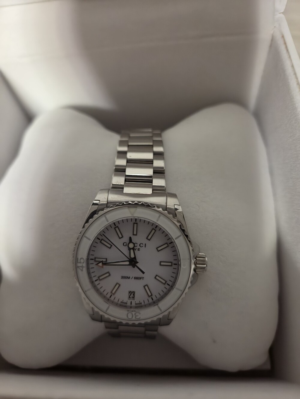 Gucci Stainless Steel Watch - Silver/White
